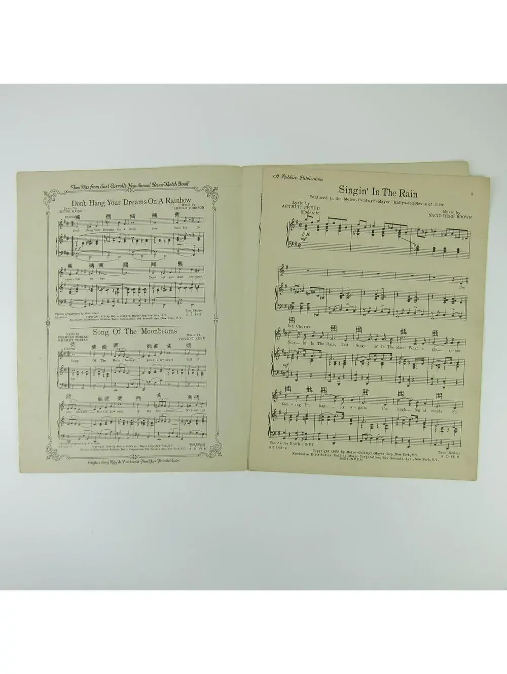 Sheet Music Singin In The Rain Hollywood Revue of 1929 Joan Crawford Vintage